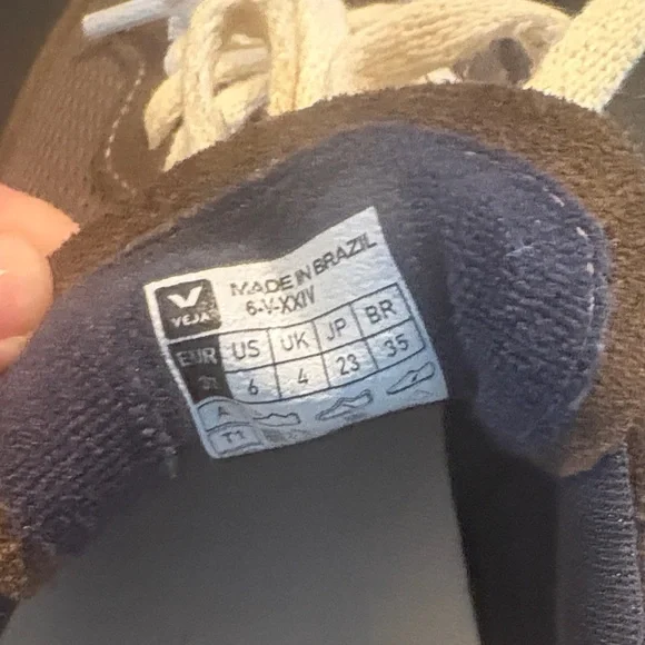 Veja Brown Sneakers with Light Blue V Accent - Picture 4 of 4